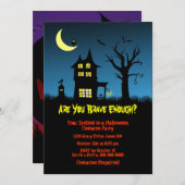 Spooky Haunted House Halloween Party Kaart (Voorkant / Achterkant)