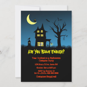 Spooky Haunted House Halloween Party Kaart