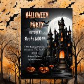 Spooky Haunted House Halloween Party Kaart