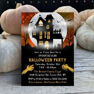 Spooky Haunted House Halloween Party Kaart