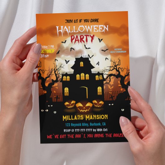 Spooky Haunted House Halloween Party Kaart