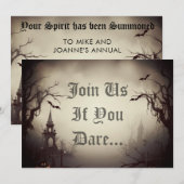 Spooky Haunted House Halloween Party Kaart (Voorkant / Achterkant)