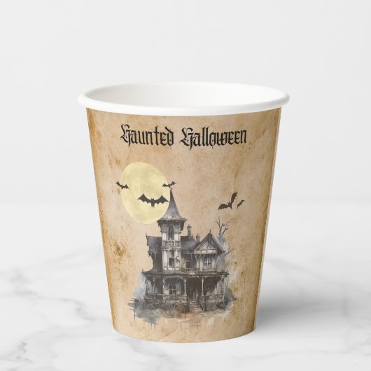 Spooky Haunted House Halloween Party Papieren Bekers (Voorkant)