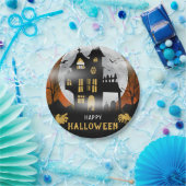Spooky Haunted House Halloween Party Papieren Bordje (Feest)