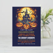 Spooky Haunted House Halloween Party Uitnodigingen (Staand voorkant)