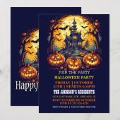 Spooky Haunted House Halloween Party Uitnodigingen (Voorkant / Achterkant)
