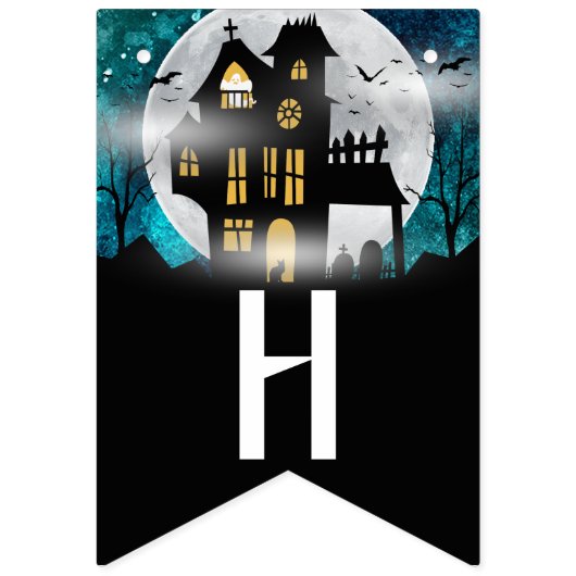 Spooky Haunted House Halloween Party Vlaggetjes (Tweede vlag)