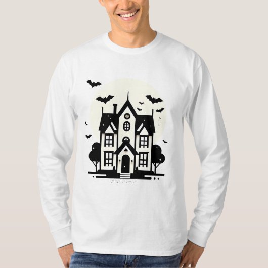 Spooky Haunted House Halloween T-shirt (Voorkant)
