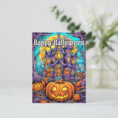 Spooky Haunted House | Happy Halloween Briefkaart (Staand voorkant)
