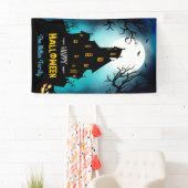 Spooky Haunted House Happy Halloween Party Spandoek (Insitu)