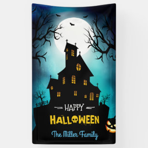 Spooky Haunted House Happy Halloween Party Spandoek