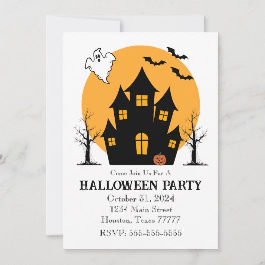Spooky Haunted House Invitation Kaart (Voorkant)