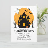 Spooky Haunted House Invitation Kaart (Staand voorkant)