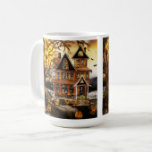 Spooky Haunted House Kinder Hot Cacao-inspiratie Koffiemok (Voorkant links)
