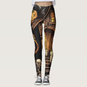 Spooky Haunted House Leggings 🕷️🎃 (Voorkant)
