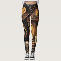 Spooky Haunted House Leggings 🕷️🎃