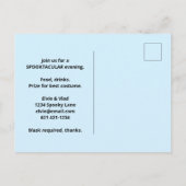 Spooky Haunted House met Bats Storm Uitnodiging Briefkaart (Achterkant)