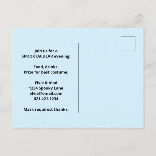 Spooky Haunted House met Bats Storm Uitnodiging Briefkaart (Achterkant)