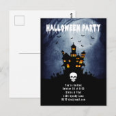 Spooky Haunted House met Blue Ghost Briefkaart (Voorkant / Achterkant)