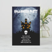 Spooky Haunted House met Blue Ghost Kaart (Staand voorkant)