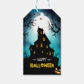 Spooky Haunted House Moonlight Happy Halloween Cadeaulabel (Voorkant)