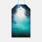 Spooky Haunted House Moonlight Happy Halloween Cadeaulabel (Achterkant)