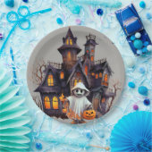 Spooky Haunted House Papieren Bordje (Feest)