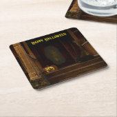 Spooky Haunted House Porch Kartonnen Onderzetters (Schuin)