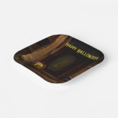 Spooky Haunted House Porch Papieren Bordje (Gebogen)