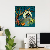 Spooky Haunted House Poster (Thuiskantoor)