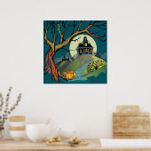 Spooky Haunted House Poster (Keuken)
