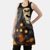 Spooky Haunted House Pumpkin & Full Oranje Moon Schort (Insitu)