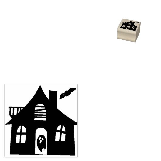 SpOoKy Haunted House Rubber Stamp Rubberstempel (Gestempeld)