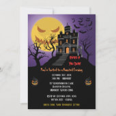 Spooky Haunted House Silhouette Halloween Party Kaart (Voorkant)