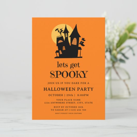 Spooky Haunted House Volwassen Halloween Kostuum P Kaart (Staand voorkant)