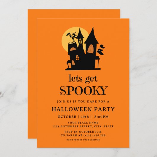 Spooky Haunted House Volwassen Halloween Kostuum P Kaart (Voorkant / Achterkant)