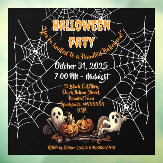 🎃 Spooky Haunted House Window Cling 👻🕷️ Raamsticker (Vel 3)