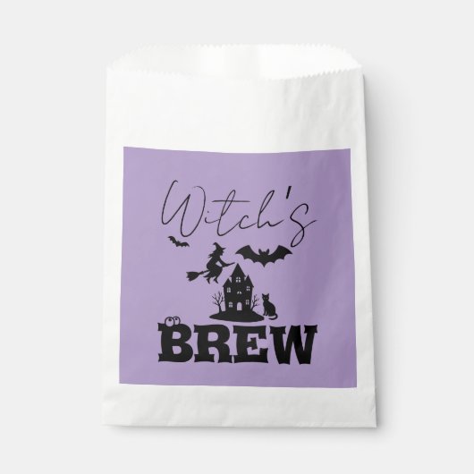 Spooky Haunted House & Witch Silhouette | Bedankzakje (Voorkant)