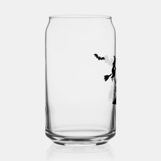 Spooky Haunted House & Witch Silhouette | Blikvorm Glas (Rechts)