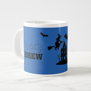 Spooky Haunted House & Witch Silhouette Grote Koffiekop