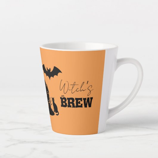 Spooky Haunted House & Witch Silhouette | Latte Mok (Rechts)