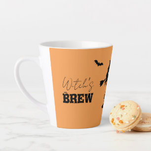 Spooky Haunted House & Witch Silhouette   Latte Mok
