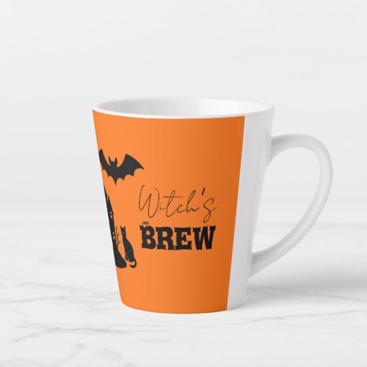 Spooky Haunted House & Witch Silhouette | Latte Mok (Rechts)