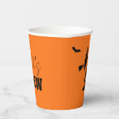 Spooky Haunted House & Witch Silhouette | Papieren Bekers (Rechts)