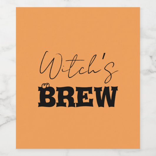 Spooky Haunted House & Witch Silhouette | Wijn Etiket (Enkel label)