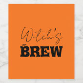 Spooky Haunted House & Witch Silhouette | Wijn Etiket (Enkel label)