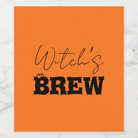 Spooky Haunted House & Witch Silhouette | Wijn Etiket (Enkel label)