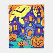 Spooky Haunted Mansion Art Fleece Deken (Voorkant)