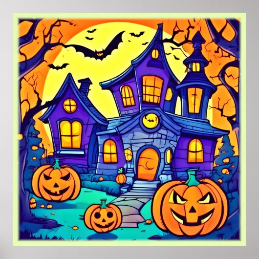 Spooky Haunted Mansion Art Poster (Voorkant)