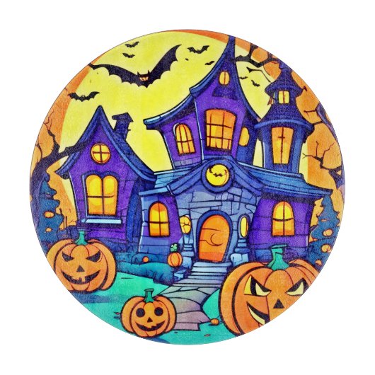 Spooky Haunted Mansion Art Snijplank (Voorkant)